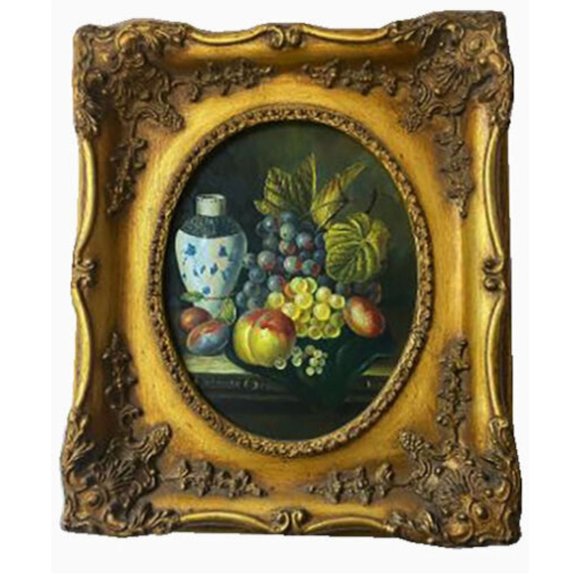 Fruit oil painting on canvas with PU fancy framePainting size 9x7 inc Frame12x14